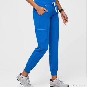 Women’s Royal Blue Figs High Waisted Zamora Joggers Size Large Petite